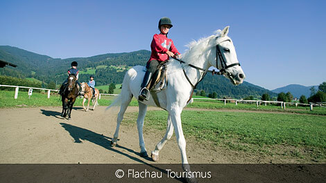 Kind reitet auf Pferd