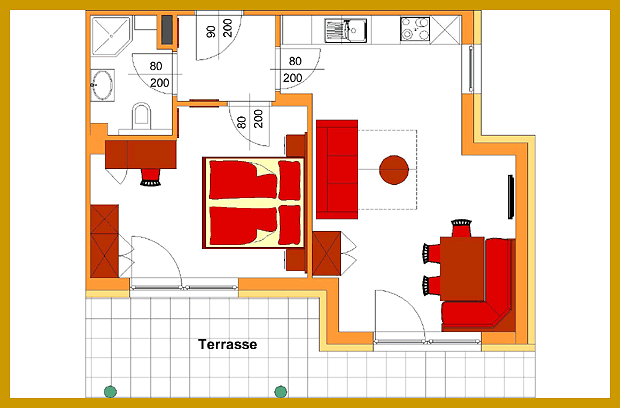 Plan und Skizze Appartement A